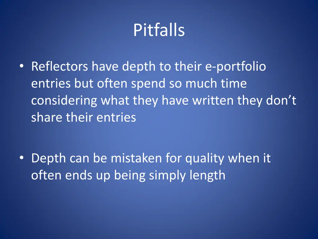 pitfalls