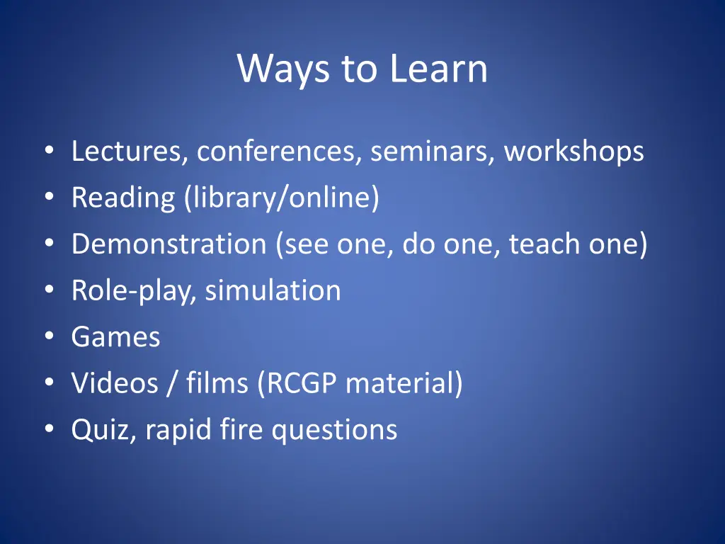 ways to learn