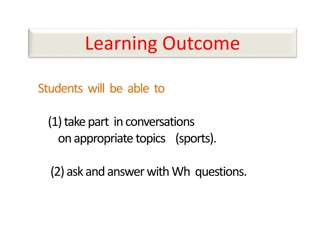 learning outcome