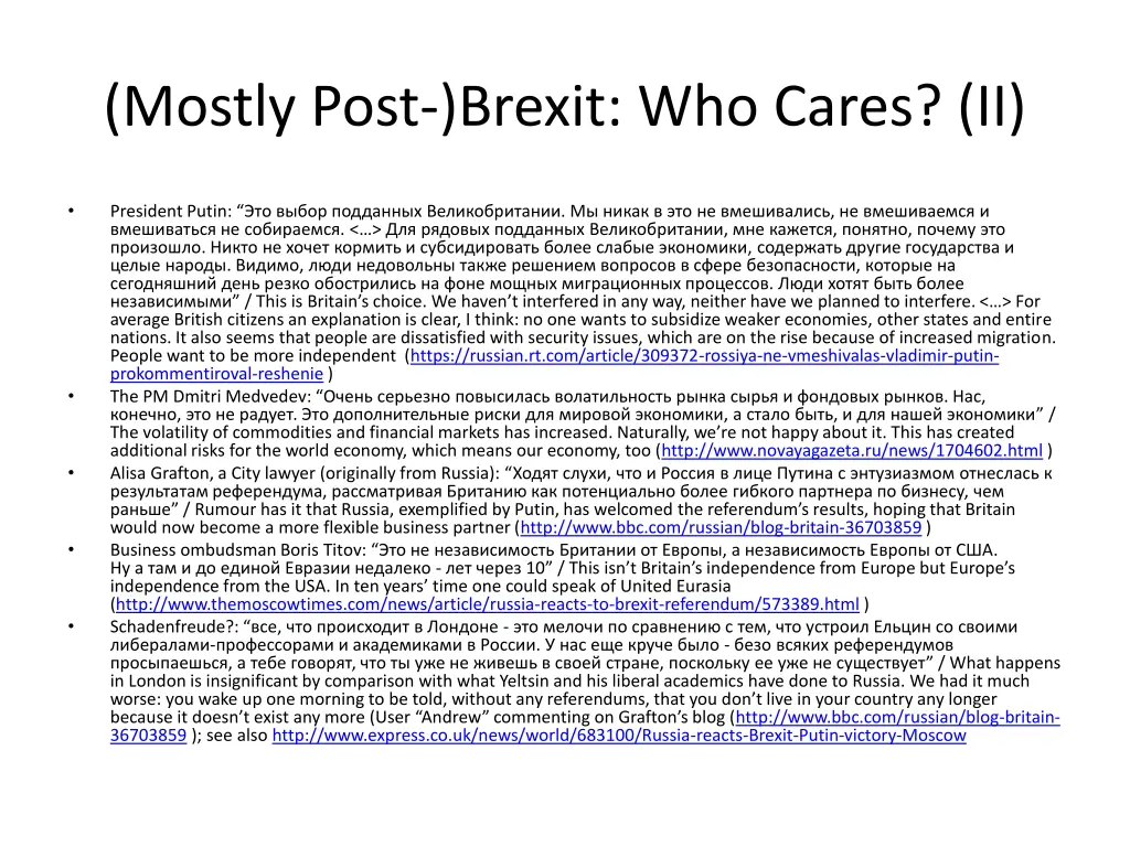 mostly post brexit who cares ii