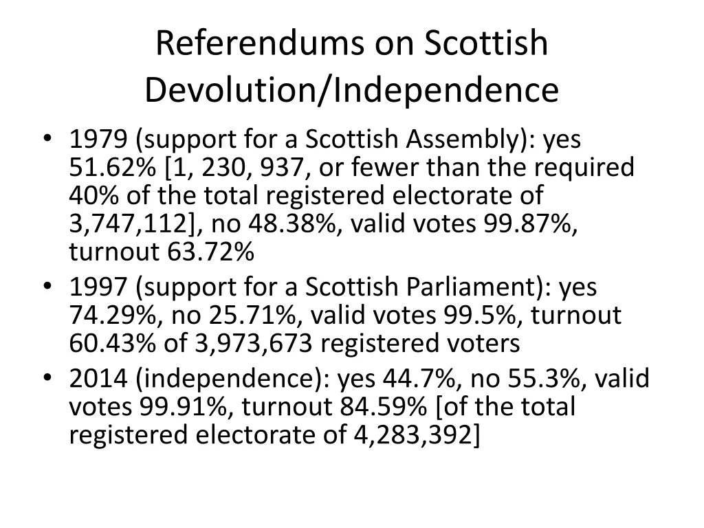 referendums on scottish devolution independence