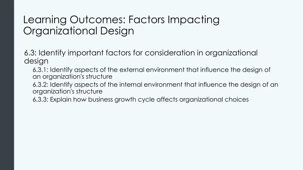 learning outcomes factors impacting