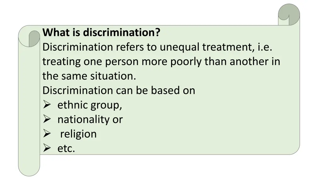 what is discrimination discrimination refers