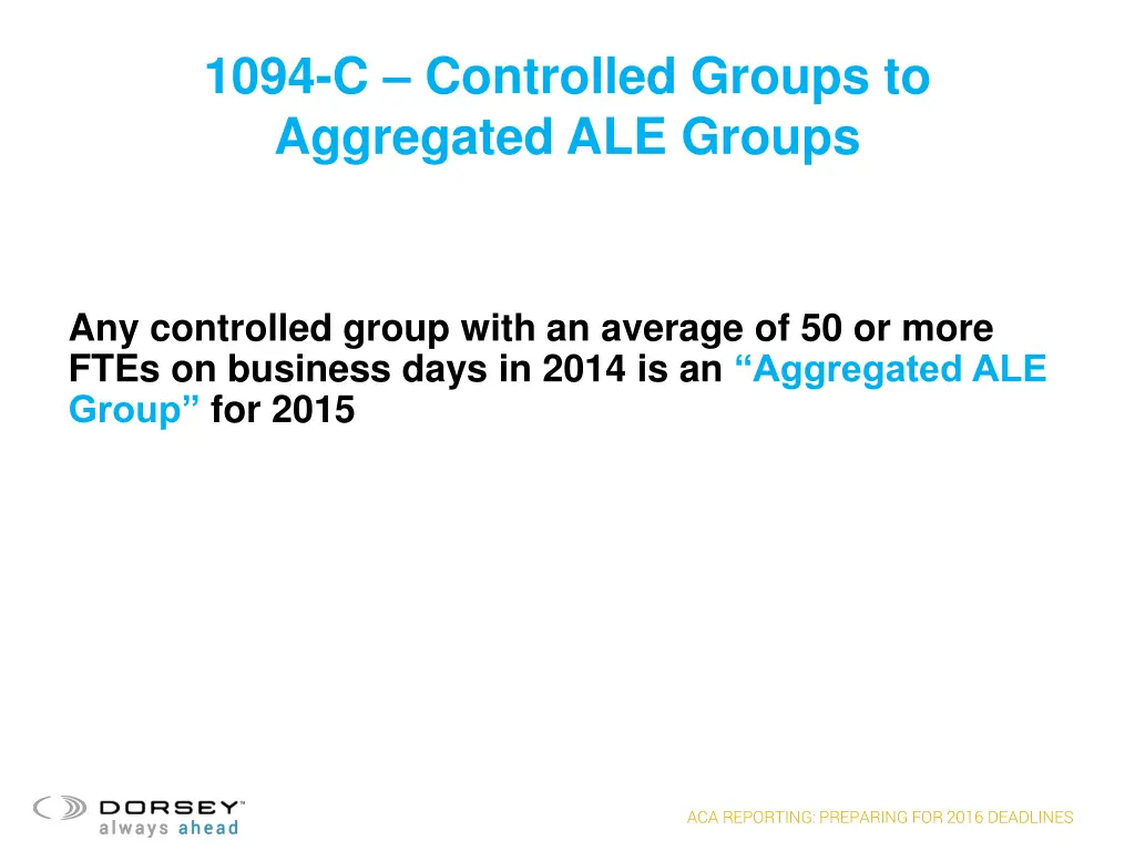 1094 c controlled groups to aggregated ale groups