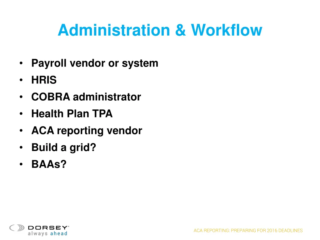 administration workflow