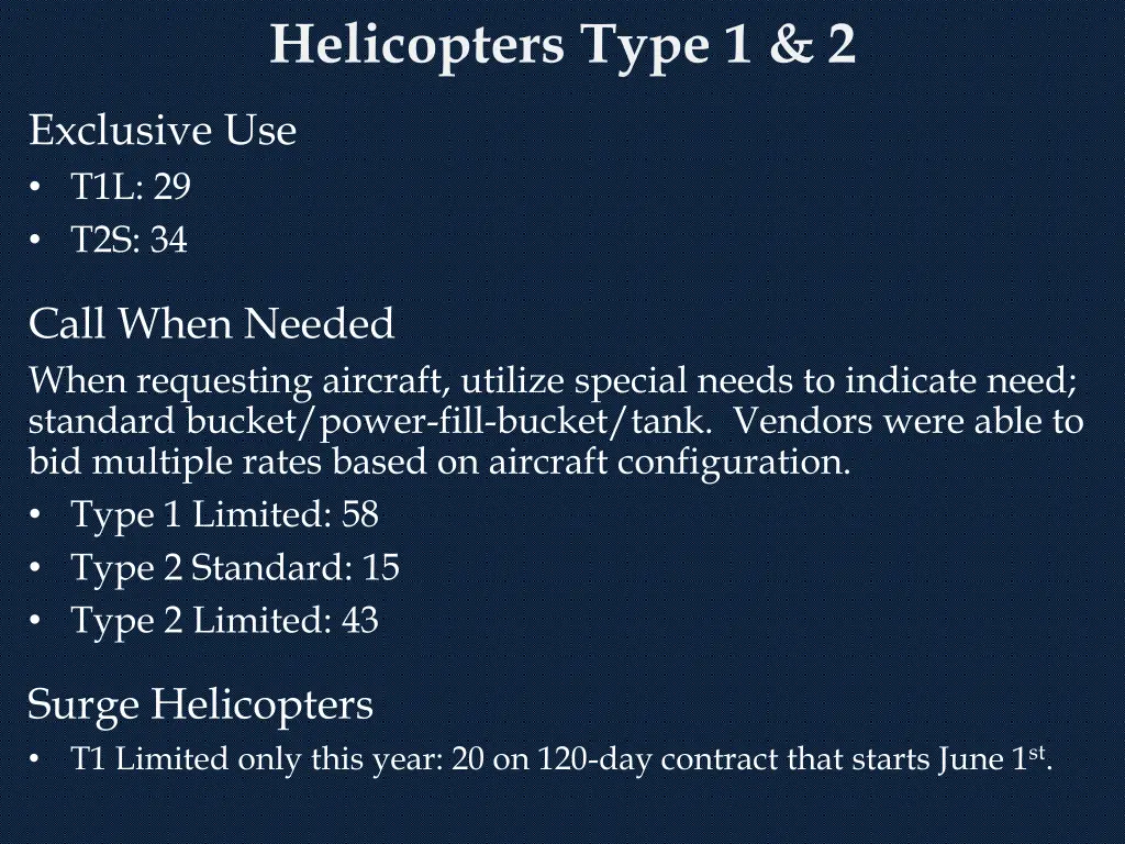 helicopters type 1 2