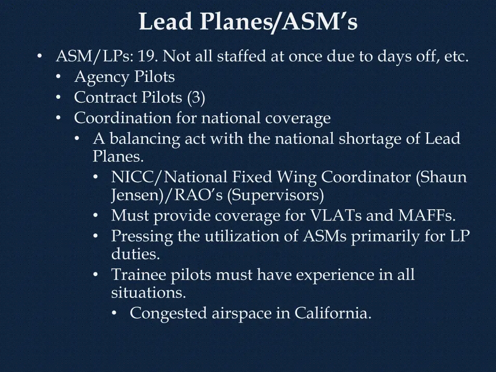 lead planes asm s