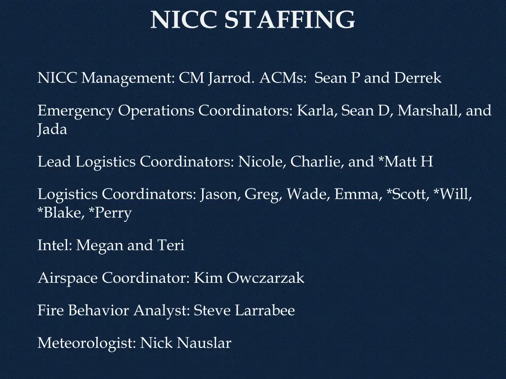 nicc staffing