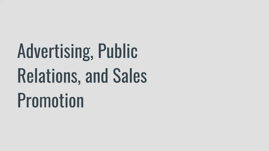 advertising public relations and sales promotion