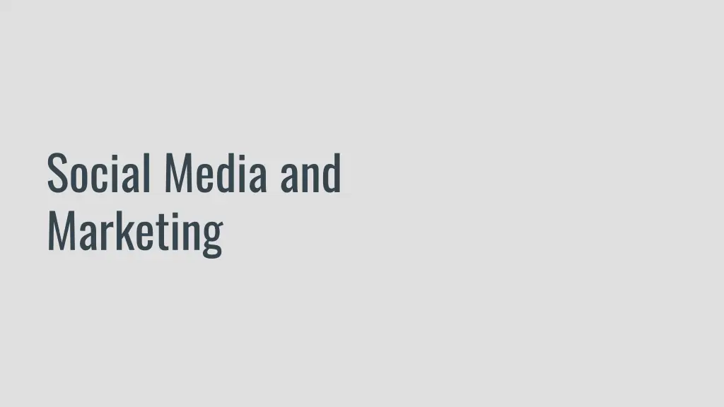 social media and marketing