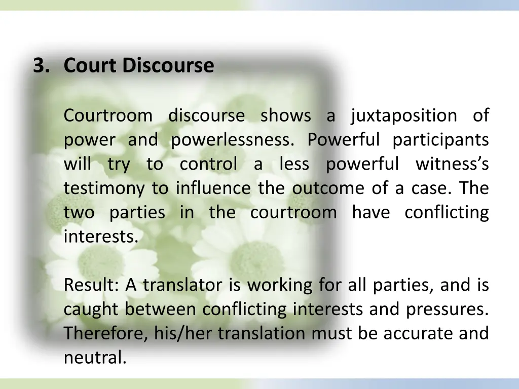 3 court discourse