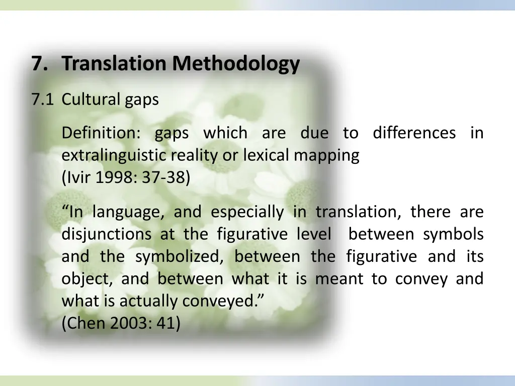 7 translation methodology