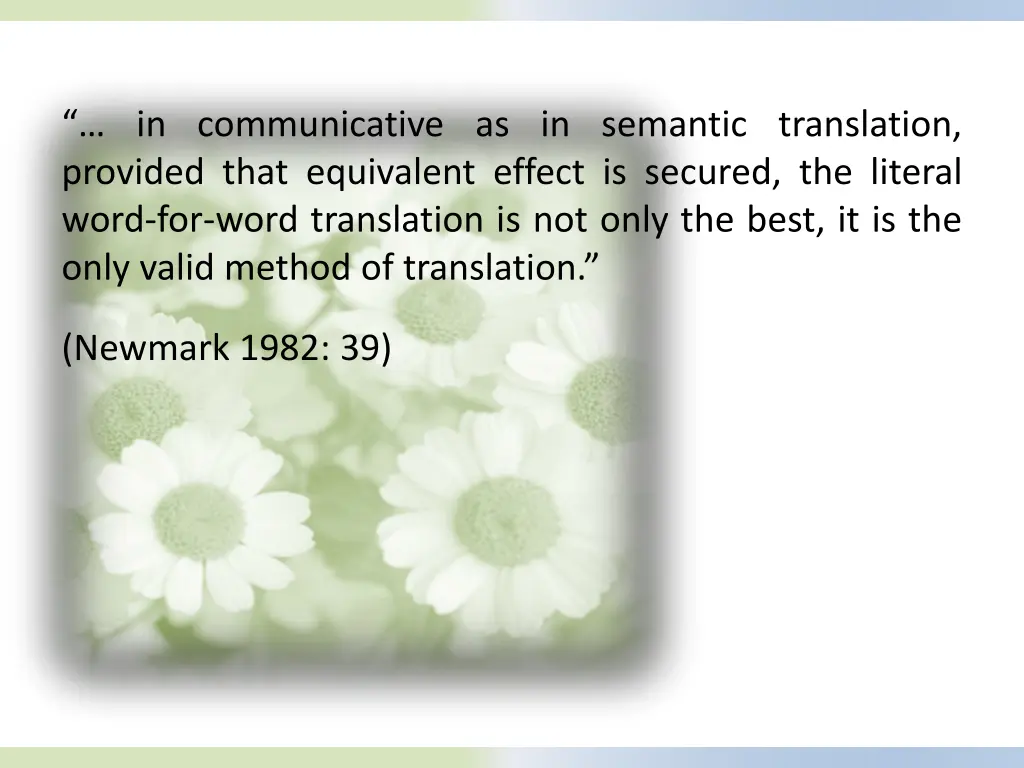 in communicative as in semantic translation