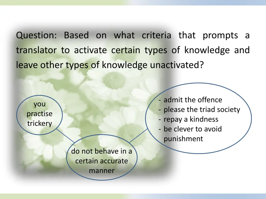 question based on what criteria that prompts