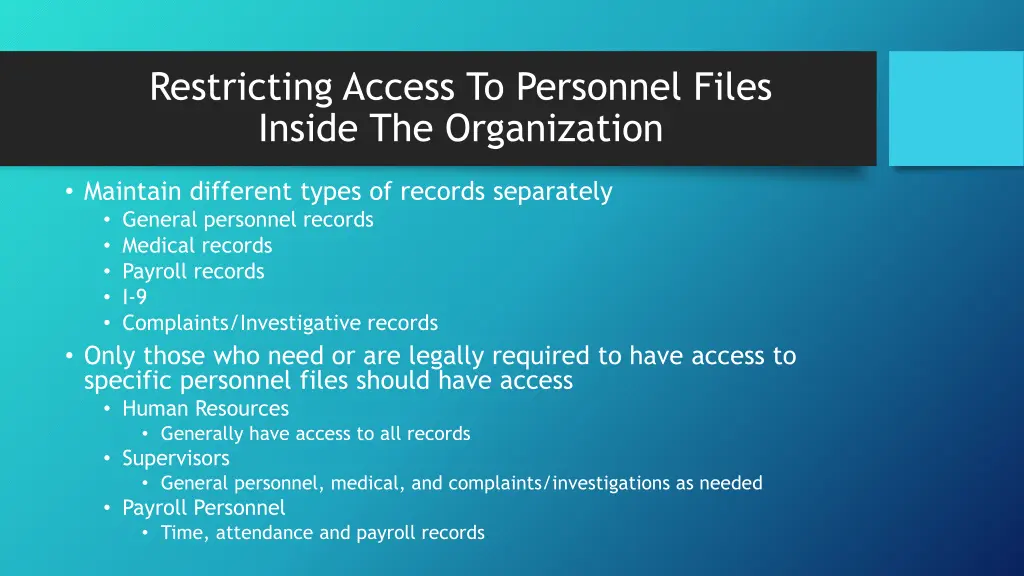 restricting access to personnel files inside