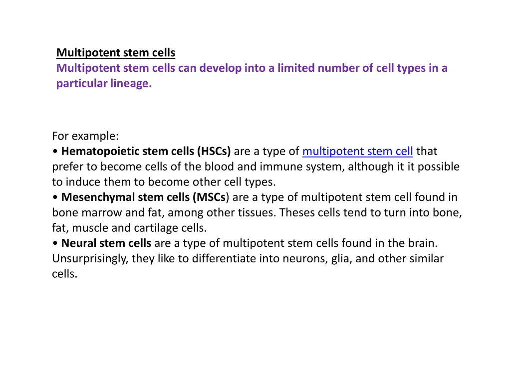 multipotent stem cells multipotent stem cells