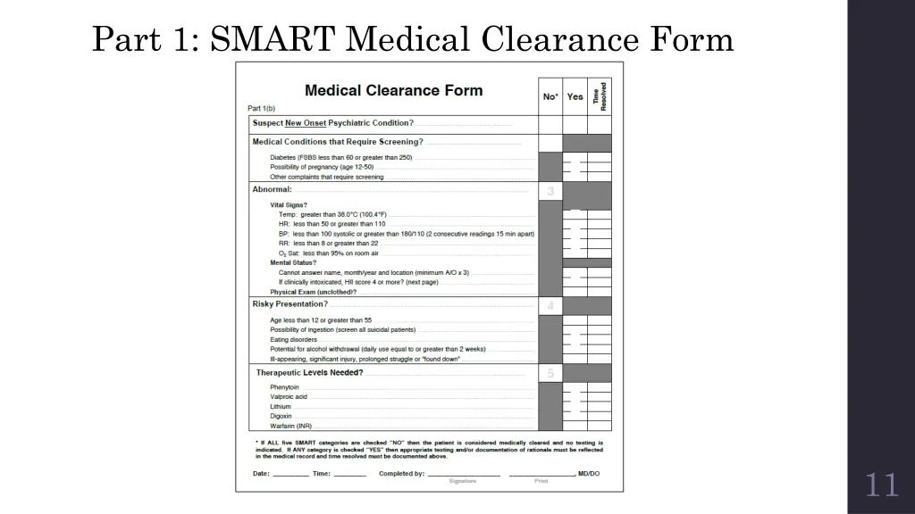 part 1 smart medical clearance form