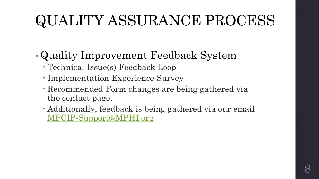 quality assurance process