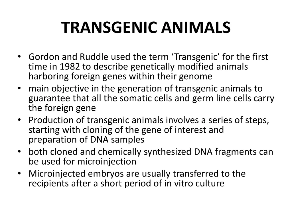 transgenic animals