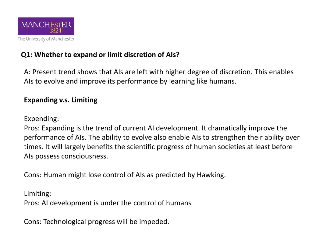 q1 whether to expand or limit discretion of ais