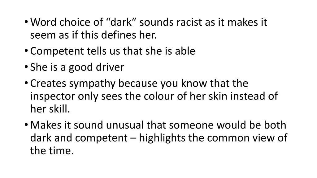 word choice of dark sounds racist as it makes