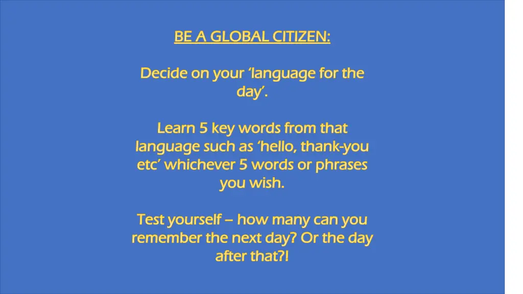 be a global citizen be a global citizen