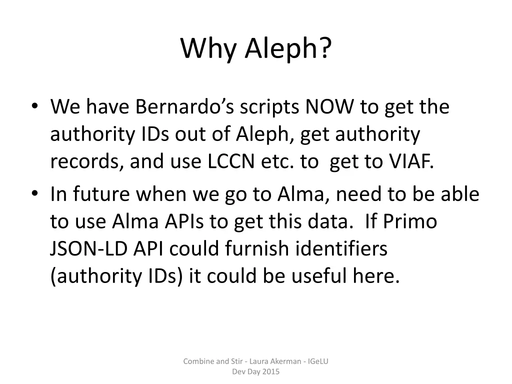 why aleph