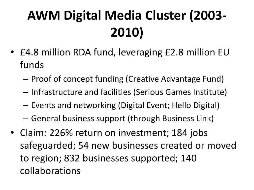 awm digital media cluster 2003 2010