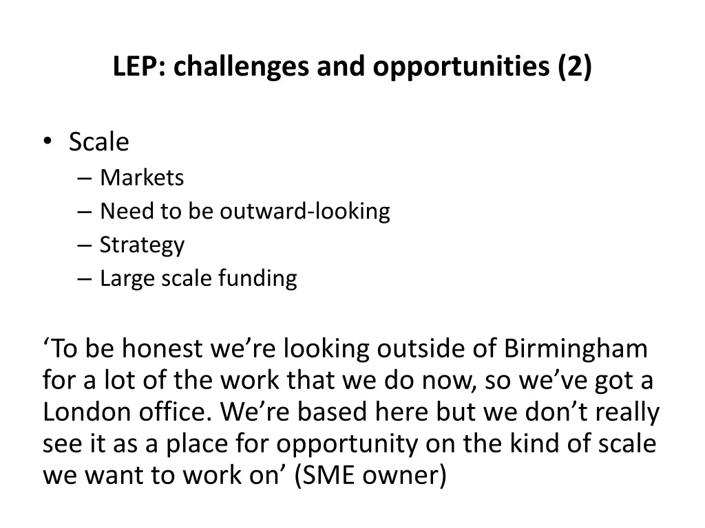 lep challenges and opportunities 2