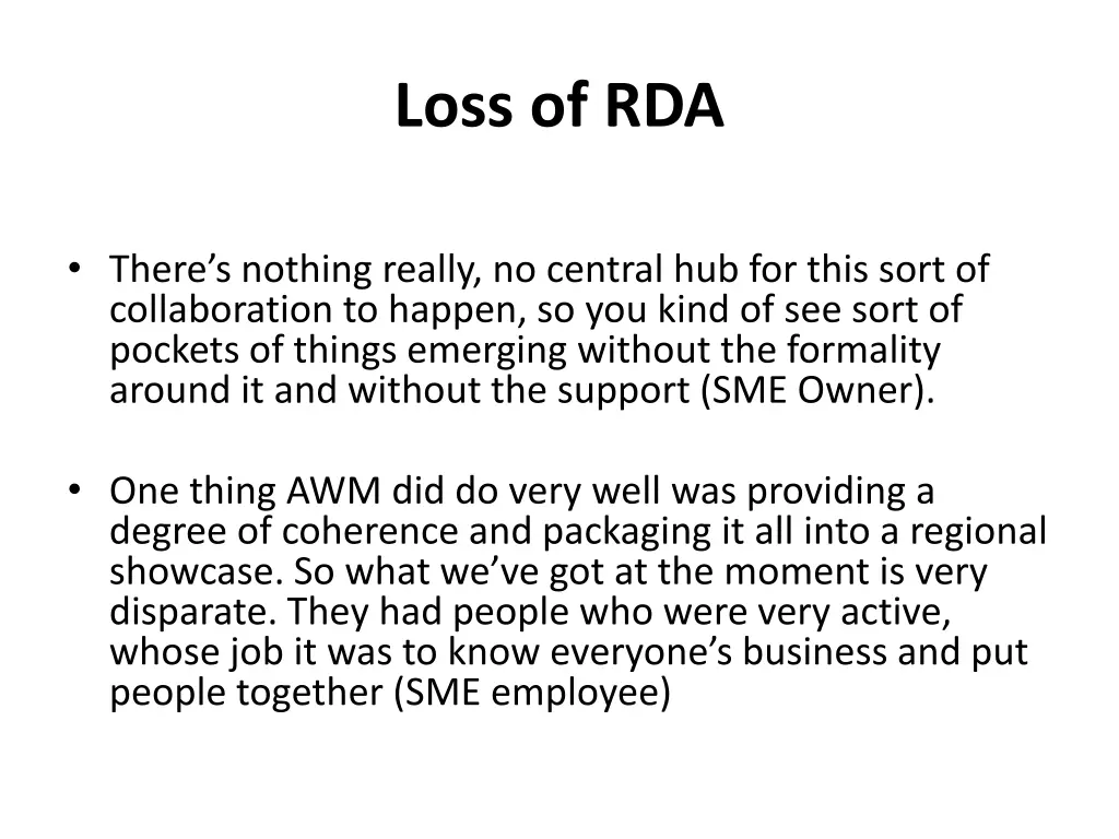 loss of rda