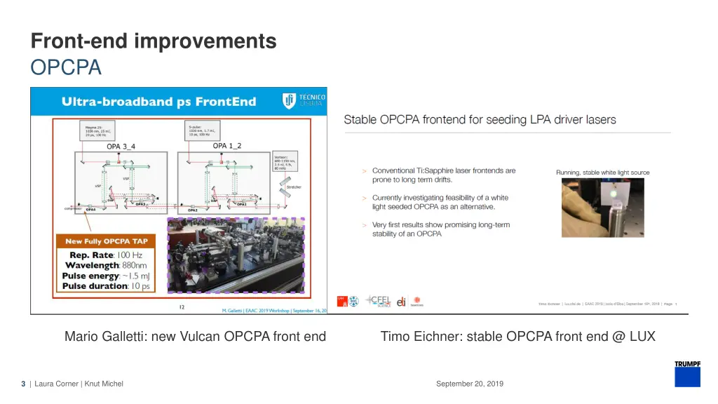 front end improvements opcpa