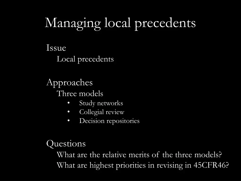 managing local precedents 2