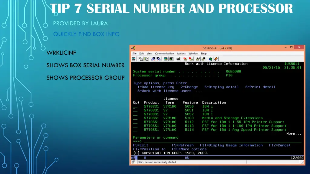 tip 7 serial number and processor