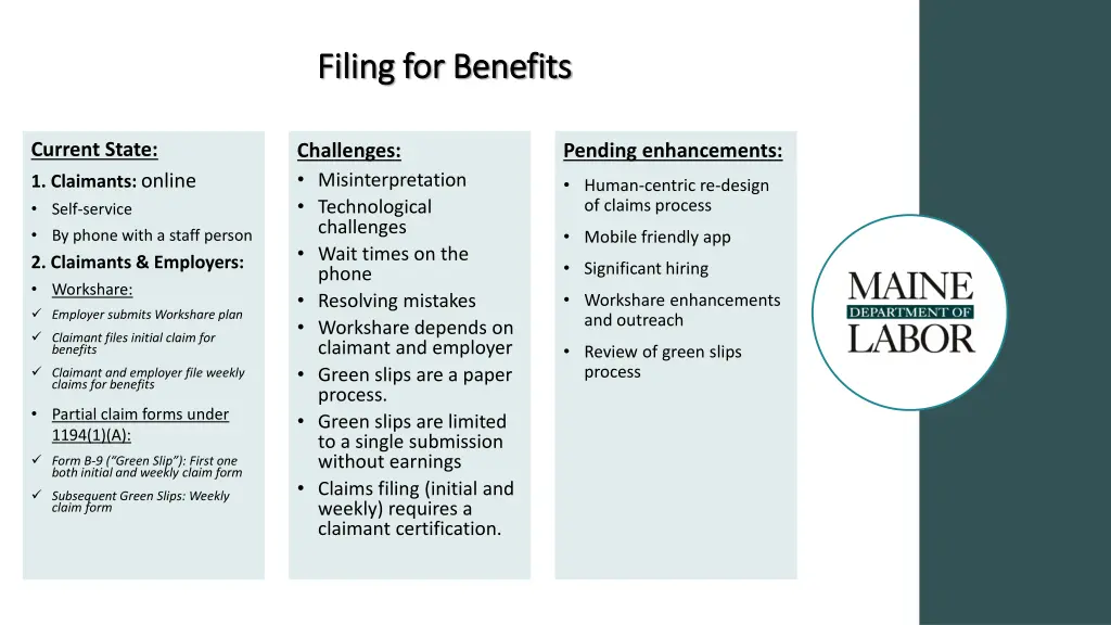 filing for benefits filing for benefits