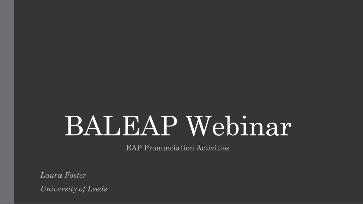 baleap webinar eap pronunciation activities