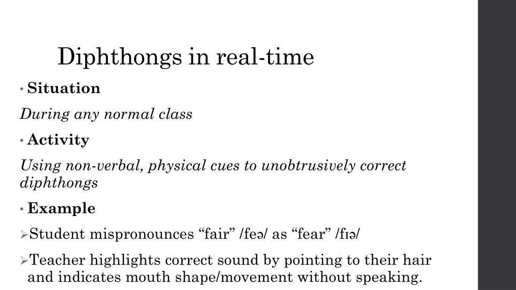 diphthongs in real time