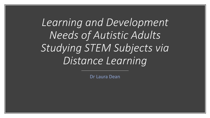 learning and development needs of autistic adults