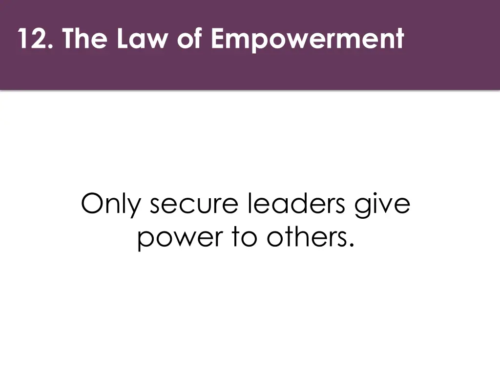 12 the law of empowerment