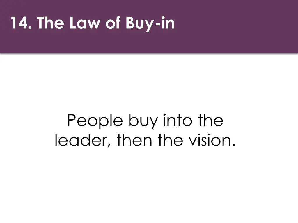 14 the law of buy in