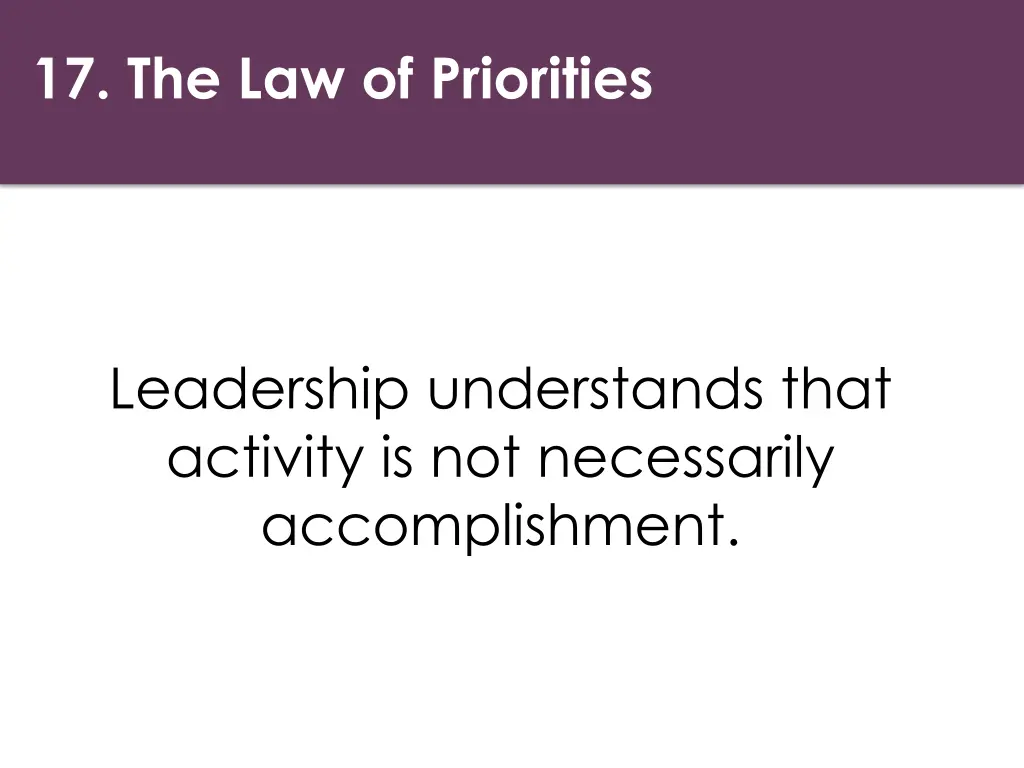 17 the law of priorities