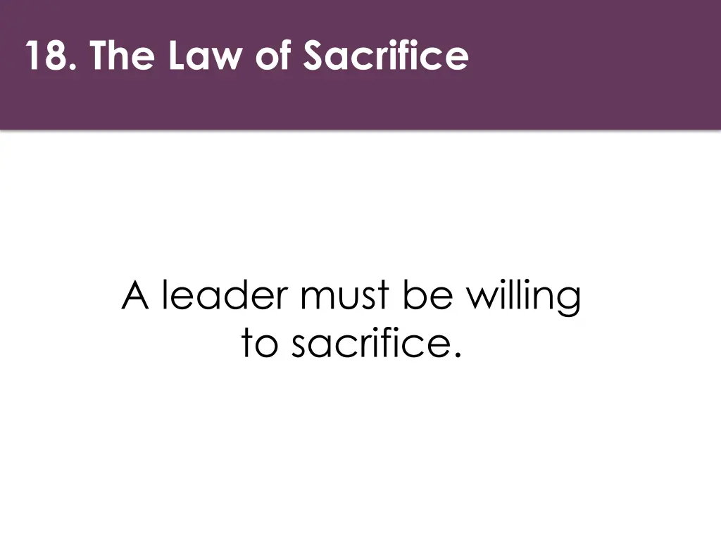 18 the law of sacrifice