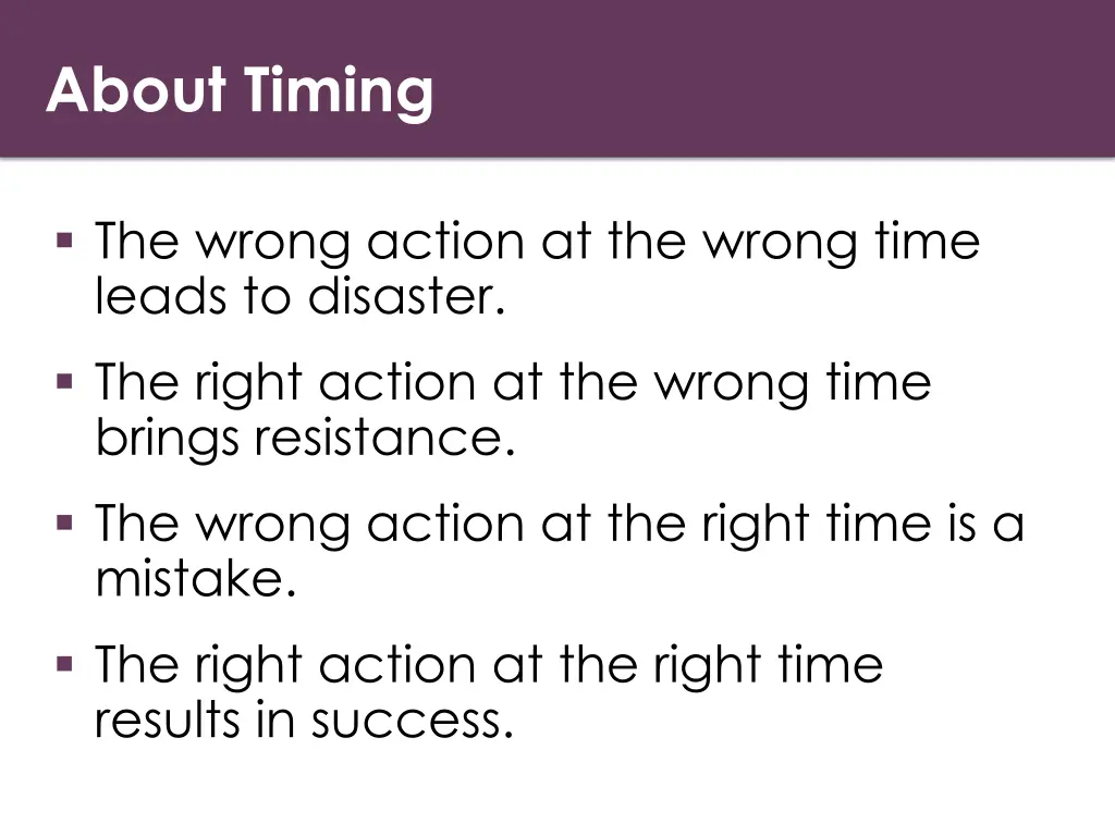 about timing