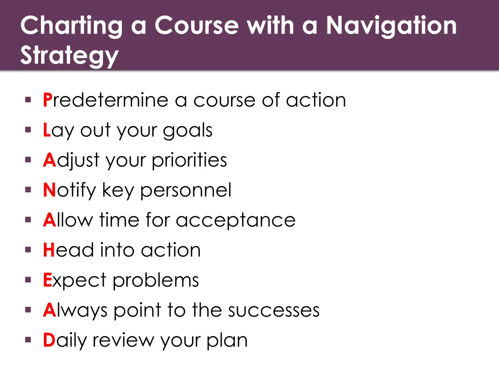 charting a course with a navigation strategy