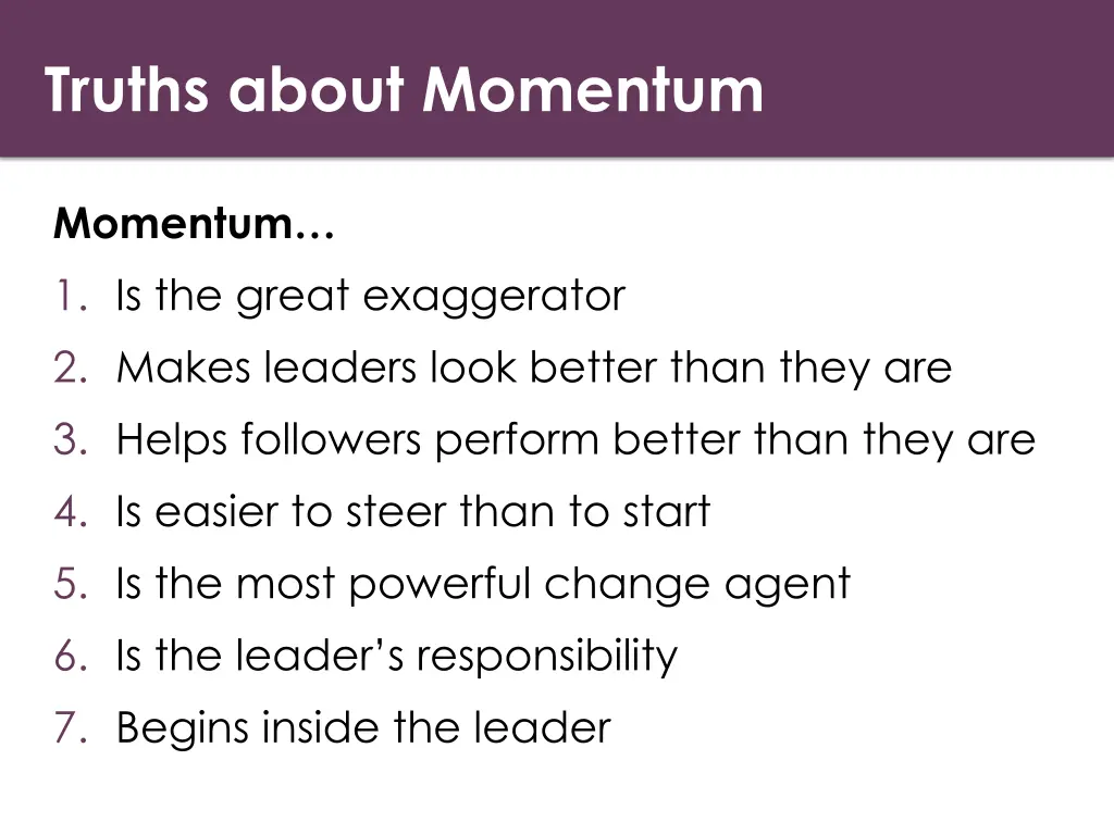 truths about momentum