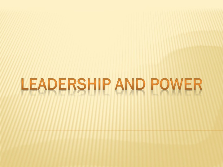 leadership and power leadership and power