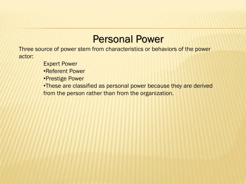 personal power