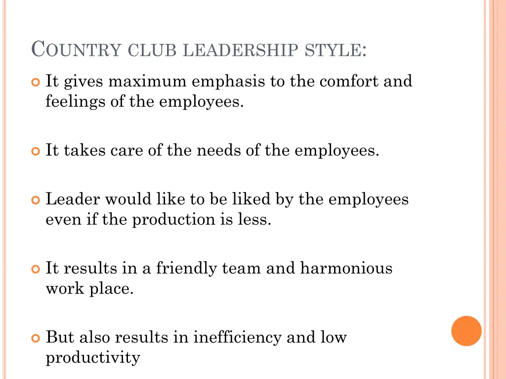 c ountry club leadership style