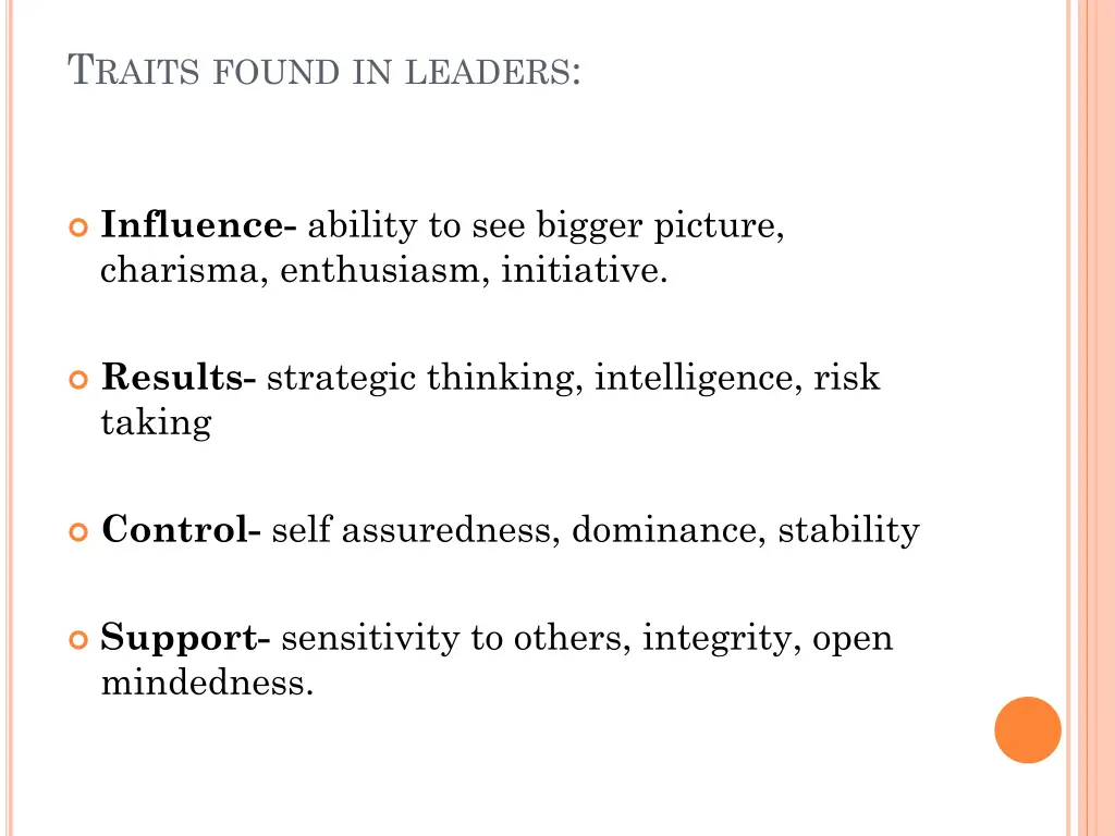 t raits found in leaders