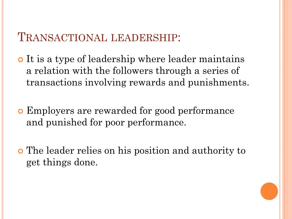 t ransactional leadership