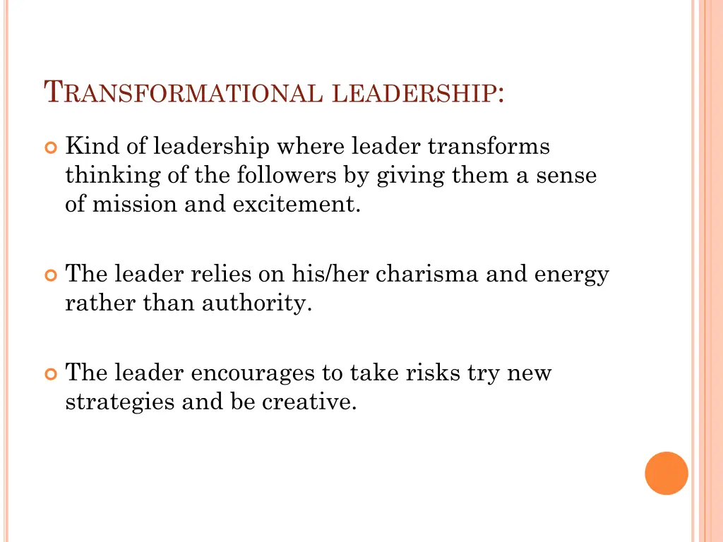 t ransformational leadership